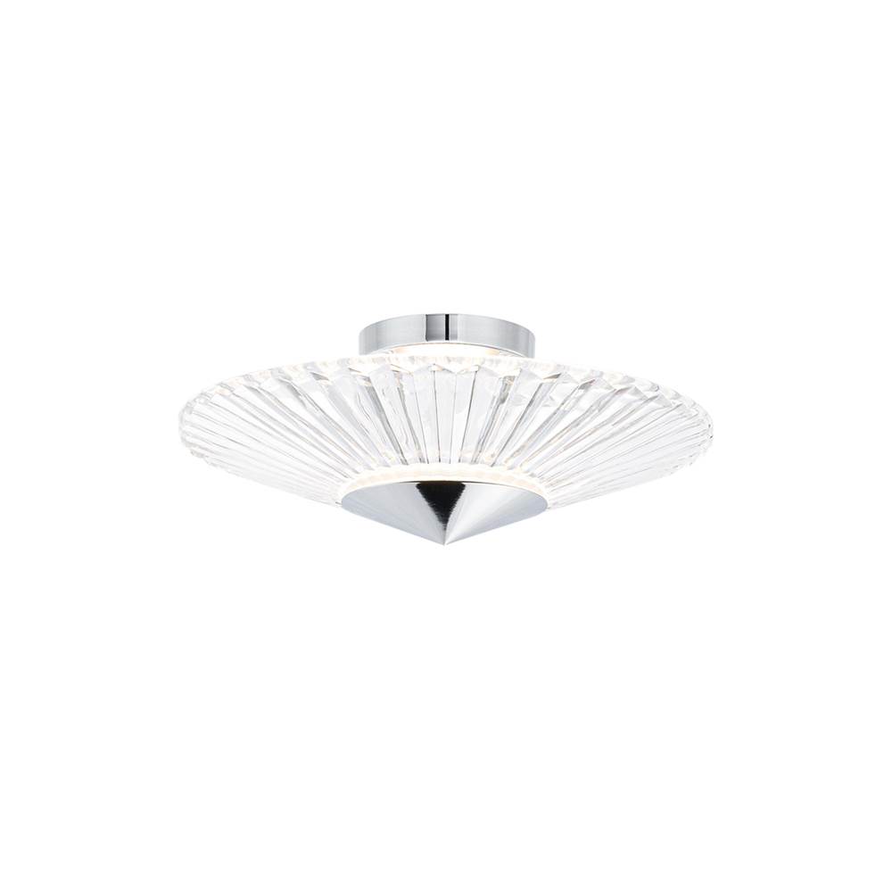 Schonbek ORIGAMI 12'' 110V Close to Ceiling in Polished Chrome with Clear Heritage Crystal