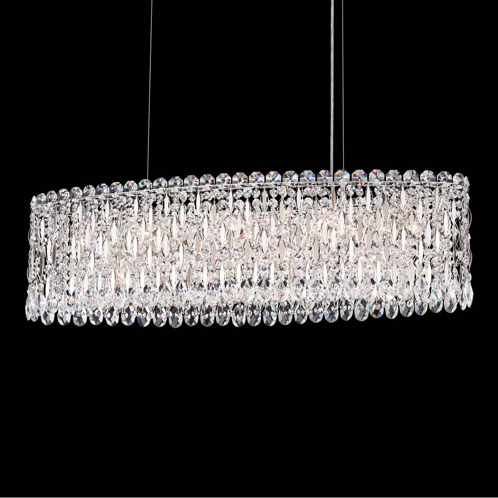 Schonbek Sarella 12 Light 120V Linear Pendant in Antique Silver with Clear Radiance Crystal
