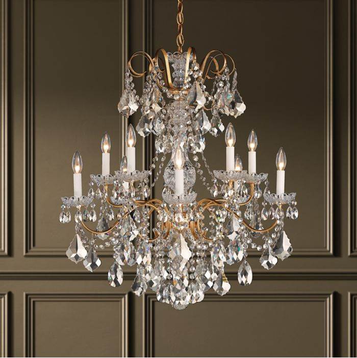 Schonbek New Orleans 10 Light 110V Chandelier in Silver with Clear Heritage Crystal