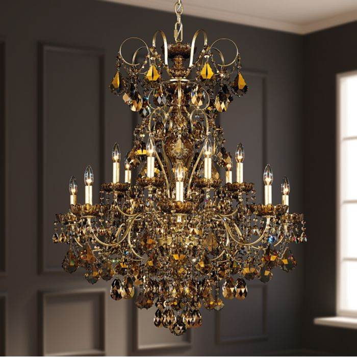 Schonbek New Orleans 14 Light 110V Chandelier in Etruscan Gold with Clear Crystals From Swarovski®
