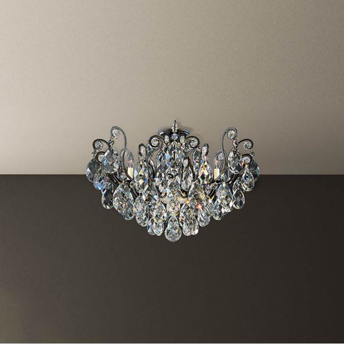 Schonbek Renaissance 8 Light 110V Close to Ceiling in Etruscan Gold with Clear Crystals From Swarovski®