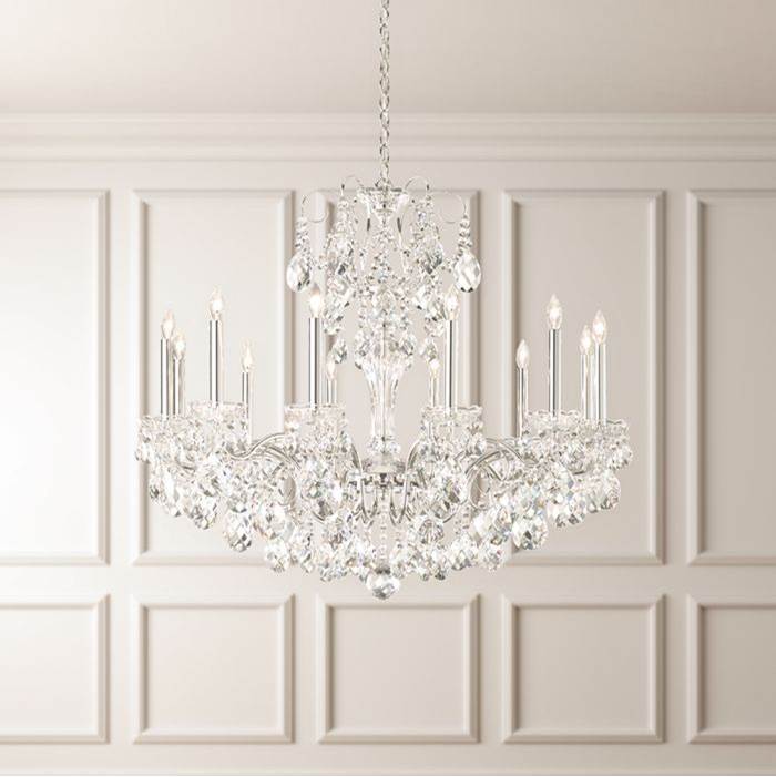 Schonbek Sonatina 12 Light 110V Chandelier in Rich Auerelia Gold with Clear Heritage Crystal