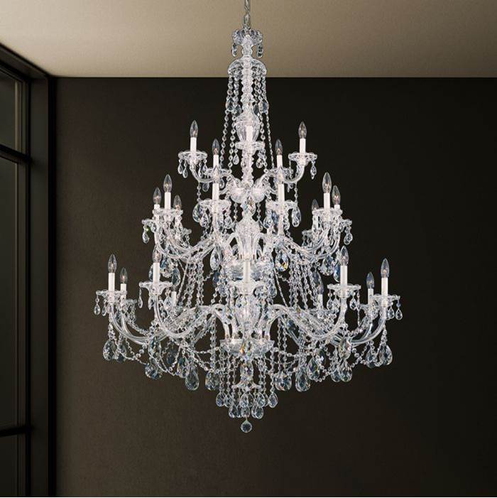 Schonbek Sterling 25 Light 110V Chandelier in Rich Auerelia Gold with Clear Crystals From Swarovski®