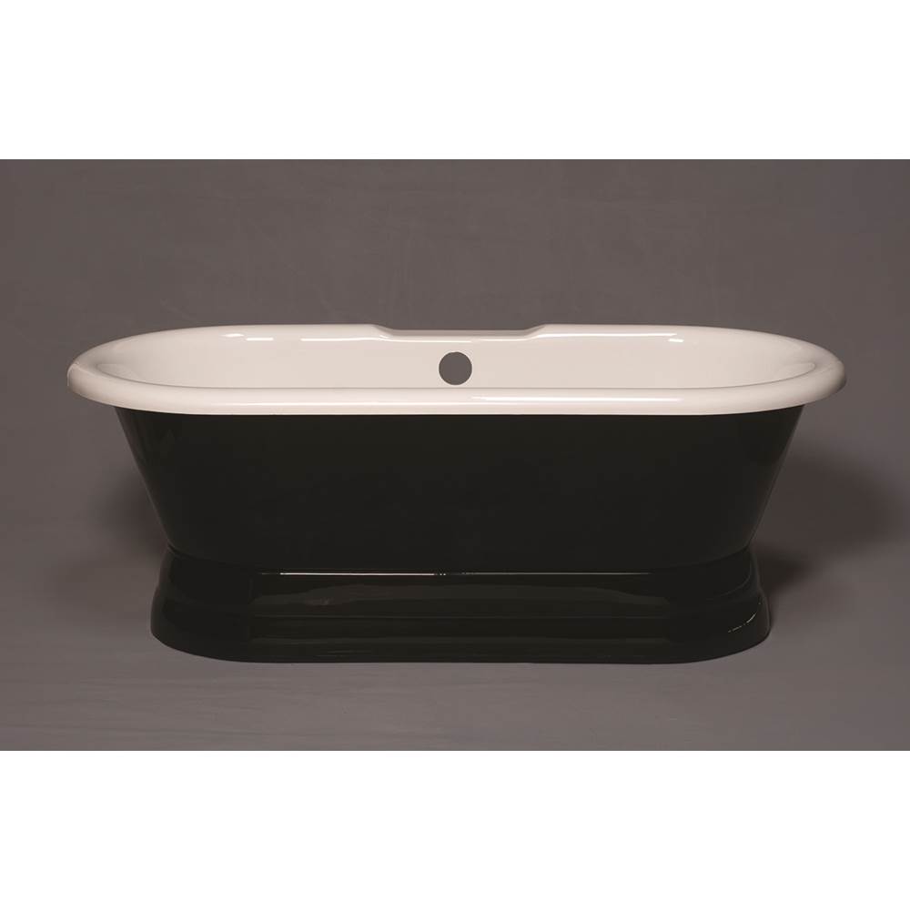 Strom Living The Champlain Black & White 5 1/2'' Acrylic Dual Tub On Pedestal Without Faucet Holes