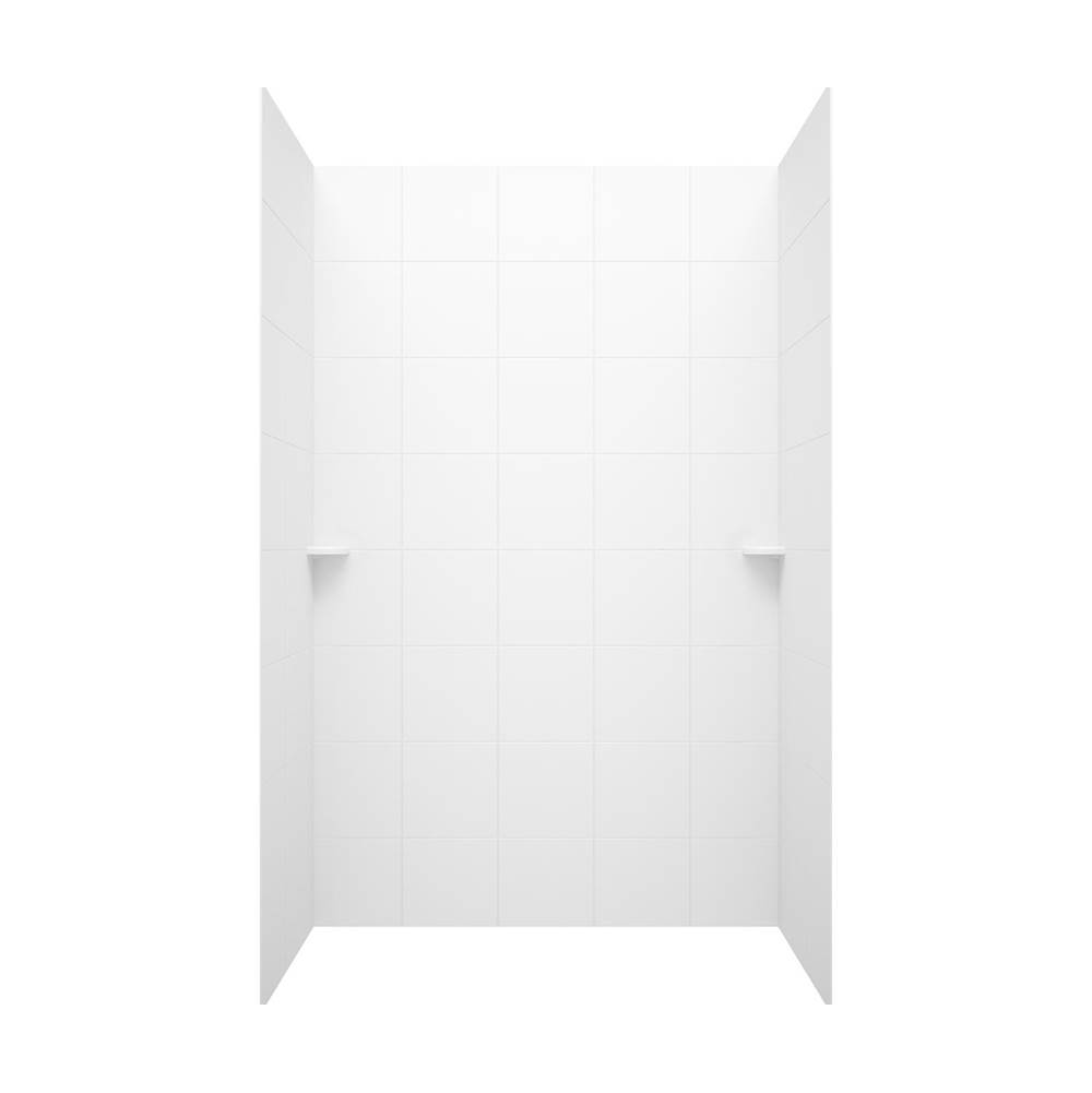 Swan SQMK96-3636 36 x 36 x 96 Swanstone Square Tile Glue up Tub Wall Kit in White