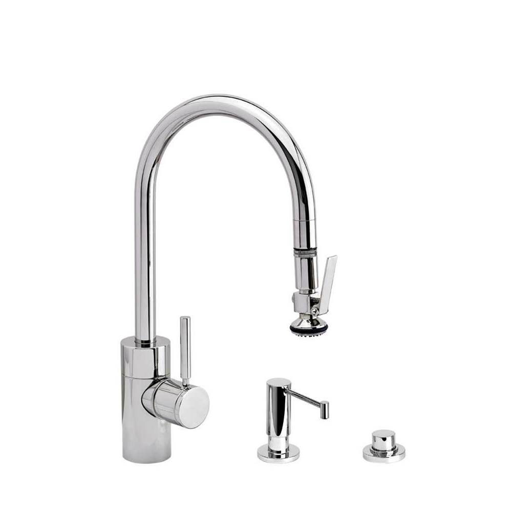Waterstone Waterstone Contemporary PLP Pulldown Faucet - Lever Sprayer - 3pc. Suite